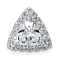 14K White Gold 2.62 Carat Lab Grown Diamond VS+ F+ Trillion Complete Halo Chain Slide Pendant view 1