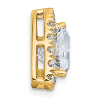 14K Yellow Gold 2.62 Carat Certified Lab Grown Diamond VS+ F+ Trillion Complete Halo Chain Slide Pendant view 2