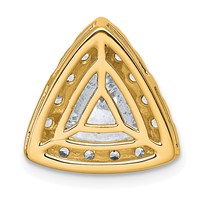 14K Yellow Gold 2.62 Carat Certified Lab Grown Diamond VS+ F+ Trillion Complete Halo Chain Slide Pendant view 3