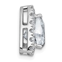 14K White Gold 3.25 Carat Lab Grown Diamond VS+ F+ Trillion Complete Halo Chain Slide Pendant view 2