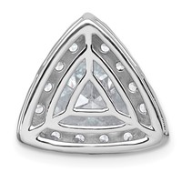 14K White Gold 3.25 Carat Lab Grown Diamond VS+ F+ Trillion Complete Halo Chain Slide Pendant view 3