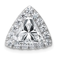 14K White Gold 3.25 Carat Lab Grown Diamond VS+ F+ Trillion Complete Halo Chain Slide Pendant view 1