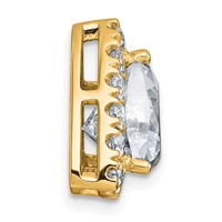 14K Yellow Gold 3.25 Carat Lab Grown Diamond VS+ F+ Trillion Complete Halo Chain Slide Pendant view 2