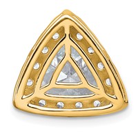 14K Yellow Gold 3.25 Carat Lab Grown Diamond VS+ F+ Trillion Complete Halo Chain Slide Pendant view 3