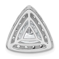 14K White Gold 3.88 Carat Certified Lab Grown Diamond VS+ F+ Trillion Complete Halo Chain Slide Pendant view 3