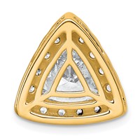 14K Yellow Gold 3.88 Carat Certified Lab Grown Diamond VS+ F+ Trillion Complete Halo Chain Slide Pendant view 3