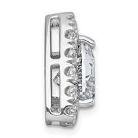 14K White Gold 5 Carat Lab Grown Diamond VS+ F+ Trillion Complete Halo Chain Slide Pendant view 2