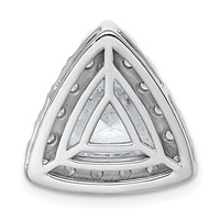 14K White Gold 5 Carat Lab Grown Diamond VS+ F+ Trillion Complete Halo Chain Slide Pendant view 3