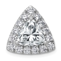 14K White Gold 5 Carat Lab Grown Diamond VS+ F+ Trillion Complete Halo Chain Slide Pendant view 1