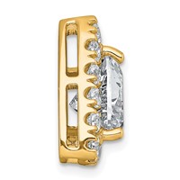 14K Yellow Gold 5 Carat Lab Grown Diamond VS+ F+ Trillion Complete Halo Chain Slide Pendant view 2