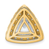 14K Yellow Gold 5 Carat Lab Grown Diamond VS+ F+ Trillion Complete Halo Chain Slide Pendant view 3