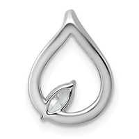 14K White Gold 0.33 Carat Lab Grown Diamond VS+ F+ Complete Fashion Teardrop Chain Slide Pendant view 3