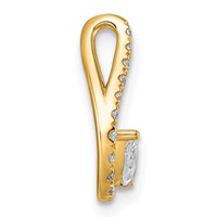 14K Yellow Gold 0.33 Carat Lab Grown Diamond VS+ F+ Complete Fashion Teardrop Chain Slide Pendant view 2