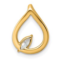 14K Yellow Gold 0.33 Carat Lab Grown Diamond VS+ F+ Complete Fashion Teardrop Chain Slide Pendant view 3