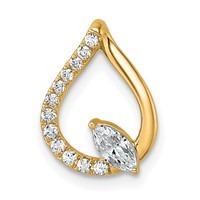 14K Yellow Gold 0.33 Carat Lab Grown Diamond VS+ F+ Complete Fashion Teardrop Chain Slide Pendant view 1