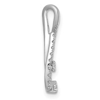 14K White Gold 0.38 Carat Lab Grown Diamond VS+ F+ Complete Fashion Teardrop Chain Slide Pendant view 2