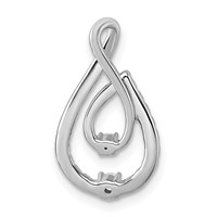 14K White Gold 0.38 Carat Lab Grown Diamond VS+ F+ Complete Fashion Teardrop Chain Slide Pendant view 3