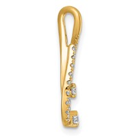 14K Yellow Gold 0.38 Carat Lab Grown Diamond VS+ F+ Complete Fashion Teardrop Chain Slide Pendant view 2