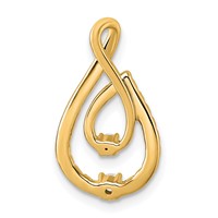 14K Yellow Gold 0.38 Carat Lab Grown Diamond VS+ F+ Complete Fashion Teardrop Chain Slide Pendant view 3