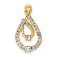 14K Yellow Gold 0.38 Carat Lab Grown Diamond VS+ F+ Complete Fashion Teardrop Chain Slide Pendant view 1