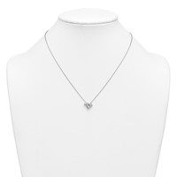 14K White Gold 1 Carat Lab Grown Diamond VS+ F+ Complete Three Stone Fashion Necklace, 18" view 3