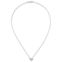 14K White Gold 1 Carat Lab Grown Diamond VS+ F+ Complete Three Stone Fashion Necklace, 18" view 4