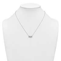 14K White Gold 1 Carat Lab Grown Diamond VS+ F+ Complete Three Stone Fashion Necklace, 18" view 3
