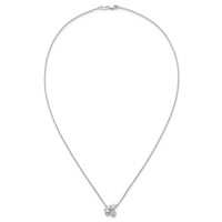 14K White Gold 1 Carat Lab Grown Diamond VS+ F+ Complete Three Stone Fashion Necklace, 18" view 4