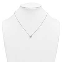 14K White Gold 1 Carat Lab Grown Diamond VS+ F+ Complete Two Stone Fashion Necklace, 18" view 3