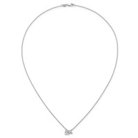 14K White Gold 1 Carat Lab Grown Diamond VS+ F+ Complete Two Stone Fashion Necklace, 18" view 4
