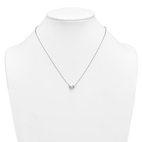 14K White Gold 1 Carat Lab Grown Diamond VS+ F+ Complete Two Stone Fashion Necklace, 18" view 3
