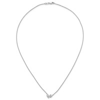14K White Gold 1 Carat Lab Grown Diamond VS+ F+ Complete Two Stone Fashion Necklace, 18" view 4