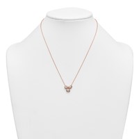 14K Rose Gold 1 Carat Lab Grown Diamond VS+ F+ Complete Three Stone Fashion Necklace, 18" view 3
