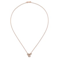 14K Rose Gold 1 Carat Lab Grown Diamond VS+ F+ Complete Three Stone Fashion Necklace, 18" view 4