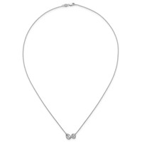 14K White Gold 1 Carat Lab Grown Diamond VS+ F+ Complete Two Stone Fashion Necklace, 18" view 4