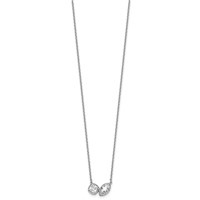 14K White Gold 1 Carat Lab Grown Diamond VS+ F+ Complete Two Stone Fashion Necklace, 18" view 2