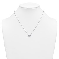 14K White Gold 1 Carat Lab Grown Diamond VS+ F+ Complete Two Stone Fashion Necklace, 18" view 3