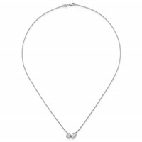 14K White Gold 1 Carat Lab Grown Diamond VS+ F+ Complete Two Stone Fashion Necklace, 18" view 4