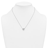 14K White Gold 1 Carat Lab Grown Diamond VS+ F+ Complete Three Stone Fashion Necklace, 18" view 3