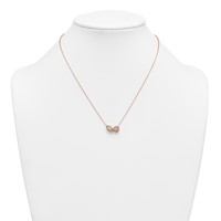 14K Rose Gold 1 Carat Lab Grown Diamond VS+ F+ Complete Two Stone Fashion Necklace, 18" view 3