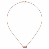 14K Rose Gold 1 Carat Lab Grown Diamond VS+ F+ Complete Two Stone Fashion Necklace, 18" view 4