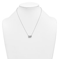 14K White Gold 1 Carat Lab Grown Diamond VS+ F+ Complete Two Stone Fashion Necklace, 18" view 3
