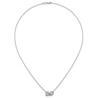 14K White Gold 1 Carat Lab Grown Diamond VS+ F+ Complete Two Stone Fashion Necklace, 18" view 4