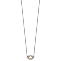 14K Two-Tone 0.38 Carat Lab Grown Diamond VS+ F+ Complete Fashion Evil Eye Necklace, 18" view 2