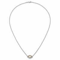 14K Two-Tone 0.38 Carat Lab Grown Diamond VS+ F+ Complete Fashion Evil Eye Necklace, 18" view 4