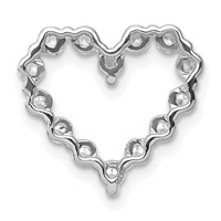 14K White Gold 0.50 Carat Lab Grown Diamond VS+ F+ Complete Heart Chain Slide Pendant view 3
