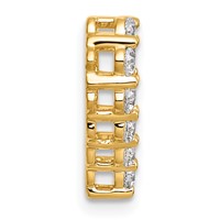 14K Yellow Gold 0.50 Carat Lab Grown Diamond VS+ F+ Complete Heart Chain Slide Pendant view 2