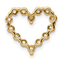 14K Yellow Gold 0.50 Carat Lab Grown Diamond VS+ F+ Complete Heart Chain Slide Pendant view 3