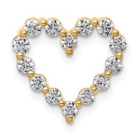 14K Yellow Gold 0.50 Carat Lab Grown Diamond VS+ F+ Complete Heart Chain Slide Pendant view 1