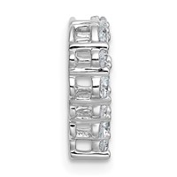 14K White Gold 0.50 Carat Lab Grown Diamond VS+ F+ Complete Heart Chain Slide Pendant view 2